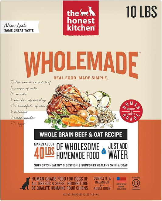 The Honest Kitchen Dehydrated Whole Grain Beef Dog Food, 10 lb Box