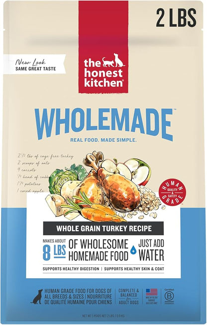 The Honest Kitchen Dehydrated Whole Grain Turkey Dog Food, 2 lb Box