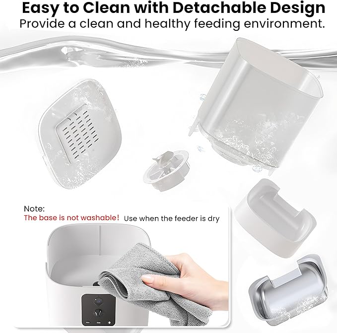 Automatic Cat Feeder with Cameras, 5G WiFi Pet Food Dispenser with 2-Way Audio & Meal Call, 4L Cat Auto Feeder, Easy Setup, App Control, Night Vision, Cloud Storage, AI Pet Motion Capturing