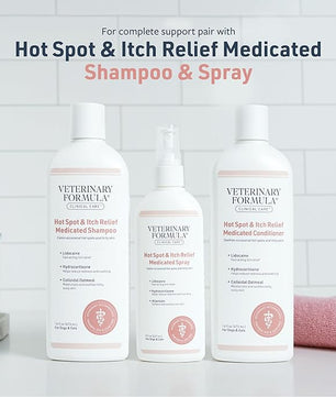 Veterinary Formula Clinical Care Hot Spot & Itch Relief Cat & Dog Medicated Conditioner, 16 oz – Oatmeal Conditions Skin for a Lustrous Coat, Formulated to Help Alleviate Itchy Skin