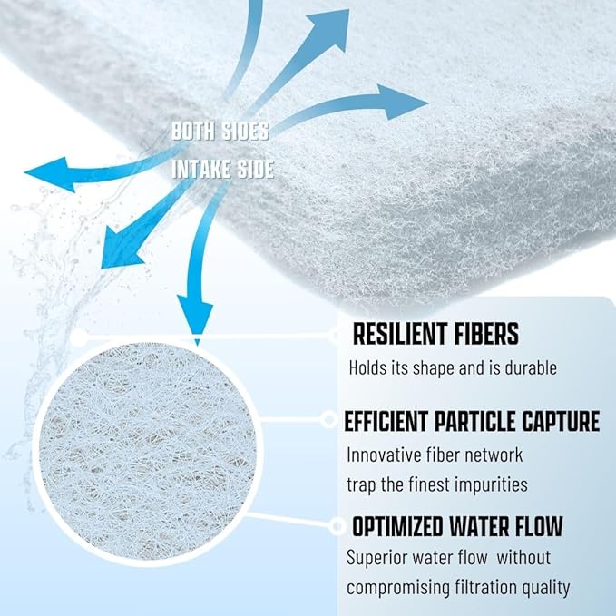 Premium Aquarium Filter Media Pad - Cut-to-Fit Roll, Fresh and Saltwater Safe, Blue & Dye-Free Options, Made in USA (Dye Free, 12"x144" (12 ft) x 0.75")