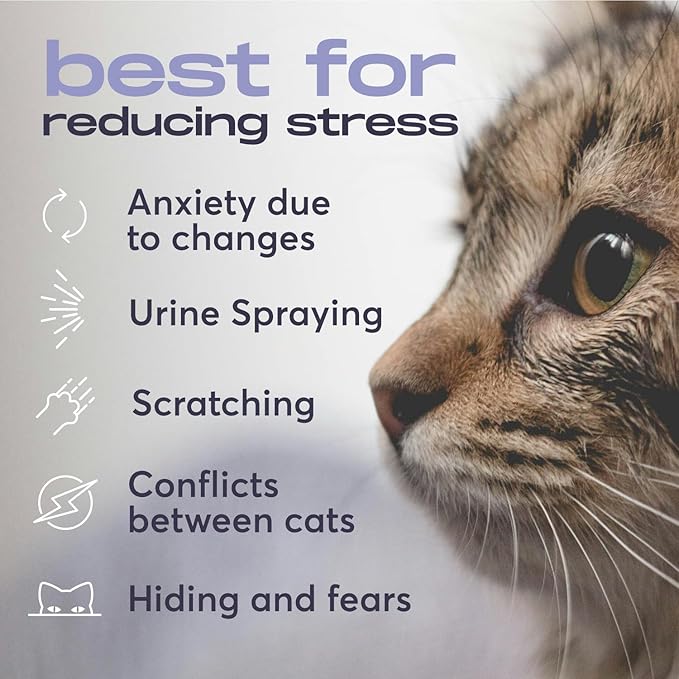 Cat Calming Diffuser Refills – Long-Lasting 30-Day Formula with Pheromones for Stress Relief, Relaxation, and Anxiety Reduction in Cats Easy to Use – (6 Refills)