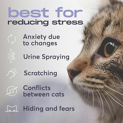Cat Calming Diffuser Refills – Long-Lasting 30-Day Formula with Pheromones for Stress Relief, Relaxation, and Anxiety Reduction in Cats Easy to Use – (6 Refills)