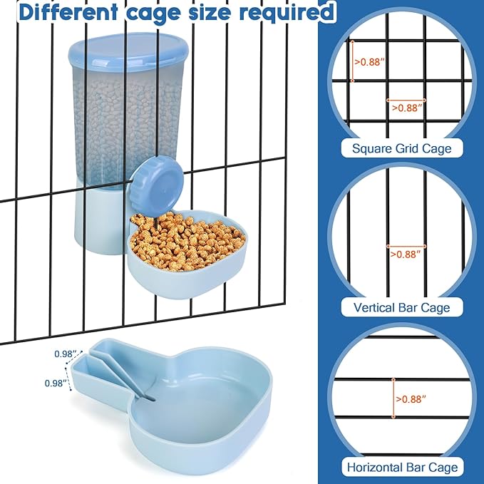 35oz Rabbit Feeder Guinea Pig Water Bottle,Hanging Automatic Food Water Dispenser,Food Feeder for Ferret Guinea Pig Rabbit Cat Bunny Cage Accessories