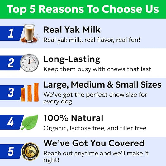 BARK&SPARK Yak Cheese Himalayan Dog Chews - 100% Natural & Long Lasting Dog Treats, Yak Milk Chews for Small, Medium & Large Dogs, Lactose & Gluten Free Dental Sticks, Healthy & Safe (4 Small Chews)