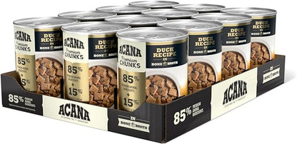 ACANA Premium Chunks in Bone Broth Grain-free Wet Dog Food Duck Recipe 12.8oz Cans (12 Count)