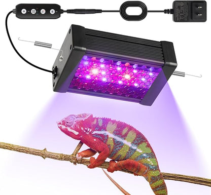 UVB Light for Reptiles,Dimmable Brightness LED Reptile UVB Lamp,Adjustable 6/10/12-Hour Cycles, 9W 5INCH Reptile UVB Light Bar for Bearded Dragon,Gecko,Turtle,Snake,Lizard