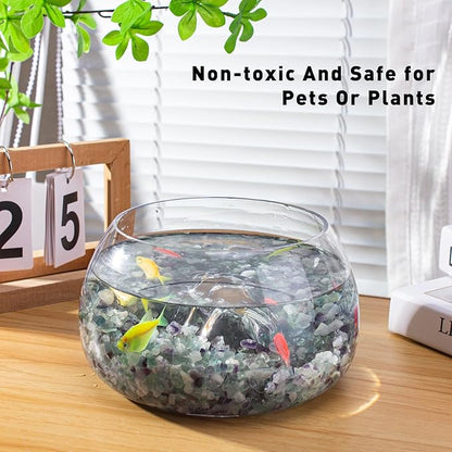 0.5 Lb/230g Fluorite Crystal Chips Stones Decorative Crystal Pebbles, Irregular Shaped Natural Quartz Stones Aquarium Gravel Rocks for Vases Filler, Garden and Fish Tank Decoration