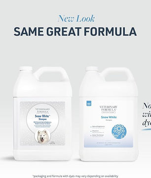 Veterinary Formula Smart Coat Complex Snow White Shampoo for Dogs and Cats, 128 Fl oz / 1 Gal – Gently Remove Stains & Yellowing Without Bleach/Peroxide – Cleans, Deodorizes & Brightens White Coats
