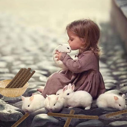 Rabbit Toys,400g Bunny Chew Apple Sticks,100% Organic Natural Hamster Molar Treat,Guinea Pig Food Snack Stuff for Clean Teeth Pet Squirrel Rat Chinchilla Hedgehog Gerbil