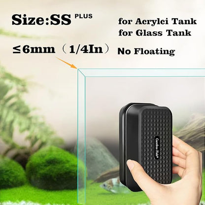 Carefree Fish Aquarium Small Magnetic Cleaner Plus for Acrylic and Glass Fish Tank Magnet Brush Algae Scrapers (Magnetic Reinforcement No Floating)
