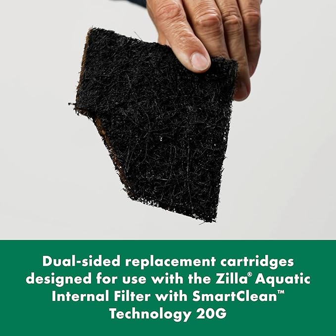 Zilla EcoRenew Filter Cartridges Aquatic Reptile Internal Filter with SmartClean Technology 20G, 3-Pack