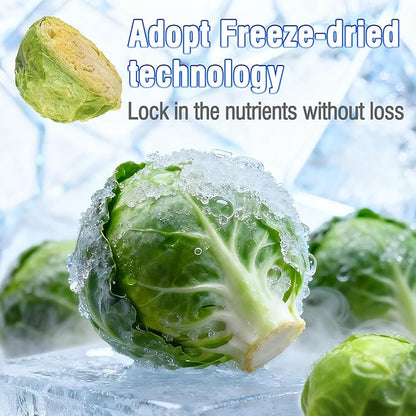 Freeze Dried Brussels Sprouts for Dog, Single Ingredient, Nutrient Rich, Low Calorie Dog Treats Snack, Also for Rabbits, Birds, Turtles & Guinea Pigs (50g)