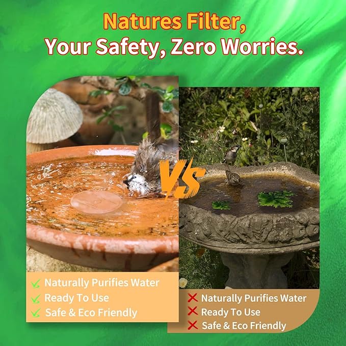 LUPING 2PCS Bird Bath Copper Disk, 99.99% Pure Copper Disk with Triple Point Support for All Season Long Outdoor Birdbaths Water Features Fountains Cleaning