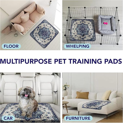 Washable Pee Pads for Dogs - Super Absorbent Reusable Puppy Training Pads - 100% Waterproof, Leak-Proof & Non-Slip Whelping Pads for Pet Housebreaking