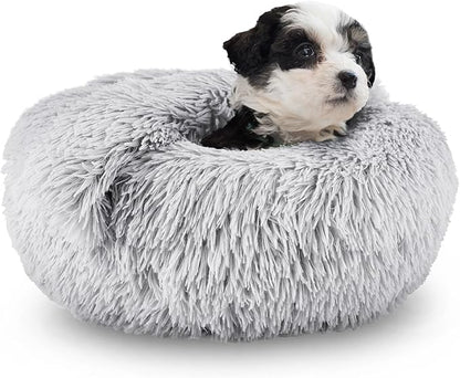 ShinHye Small Dog Bed Cat Bed Dog Bed with Blanket Plush Fluffy Hooded Dog Bed, Small Dog beds with Cover Cozy for Indoor Cats, Blanket Dog Beds Calm Anti-nxiety Dog Bed Washable