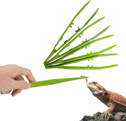 4-Pack Reptile Feeding Tongs Set - Hygienic Anti-Slip Green Tweezers for Bearded Dragons, Lizards, Snakes, Aquariums & Small Animals(Three Colors to Choose from, 18cm)