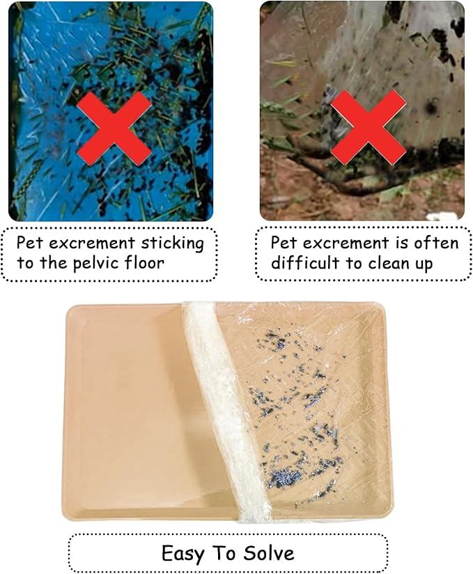 Disposable Plastic Rabbit Cage Liner Guinea Pig Litter Box Liner Small Animal Litter Pan Bags Leak Proof Toilet Film for Bunny Chinchilla Hedgehog Bird