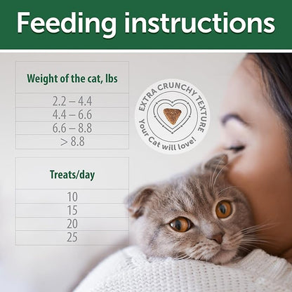 Nature's Protection Low Calorie Cat Treats - Crunchy Cat Snacks Treats for Indoor Cats - with Vitamins & Prebiotics for Urinary Health, Weight & Hairball Control (Superior Care - Poultry, 2.64 oz)