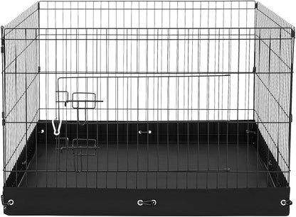 VEVOR Dog Playpen, 4 Pcs 24 x 36 in Panels Foldable Metal Pet Exercise Pen, Dog Fence Indoor and Outdoor Pen with Door and 600D Oxford Fabric Bottom Pad, for Dogs, Cats and Other Small Animals