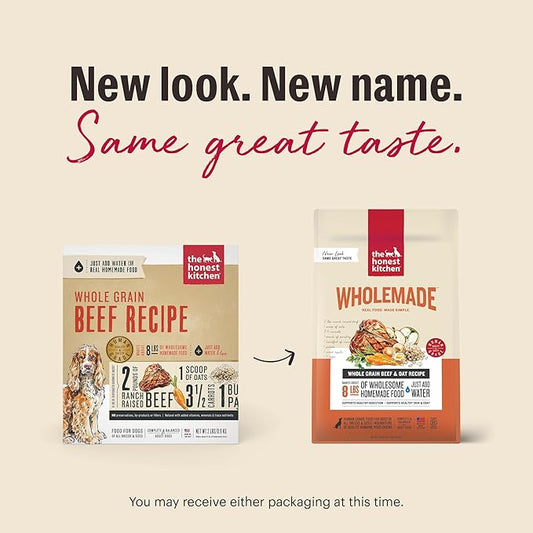 The Honest Kitchen Dehydrated Whole Grain Beef Dog Food, 2 lb Box
