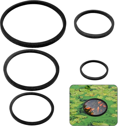 5Pcs Fish Feeding Ring, 5 Sizes Aquarium Feeding Ring for Fish Tank, Round EVA Floating Plant Corral/Aquarium Fish Feeder Ring Filter Out Floating Plants Accessories (Black)