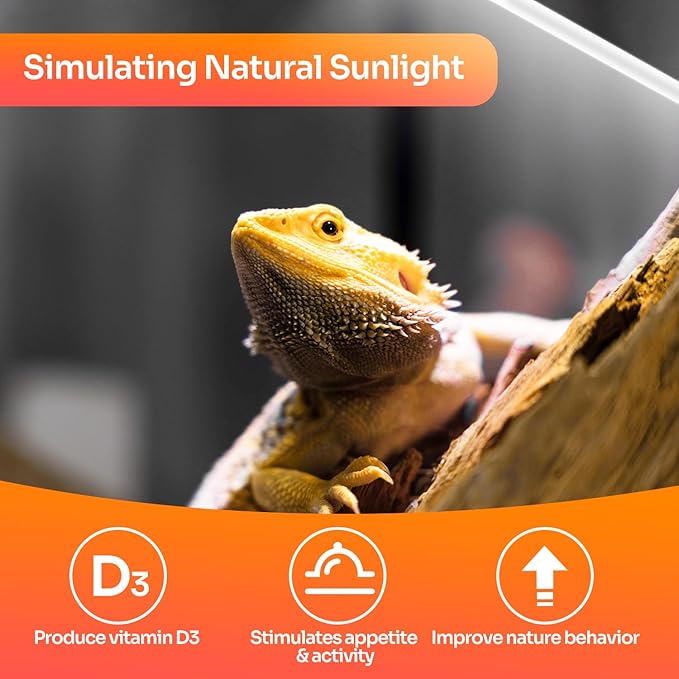 Oiibo T5 HO 10.0 UVB Lamp Bulb 34" L 39 Watts, Reptile UVB Lamp Tube for Bearded Dragon