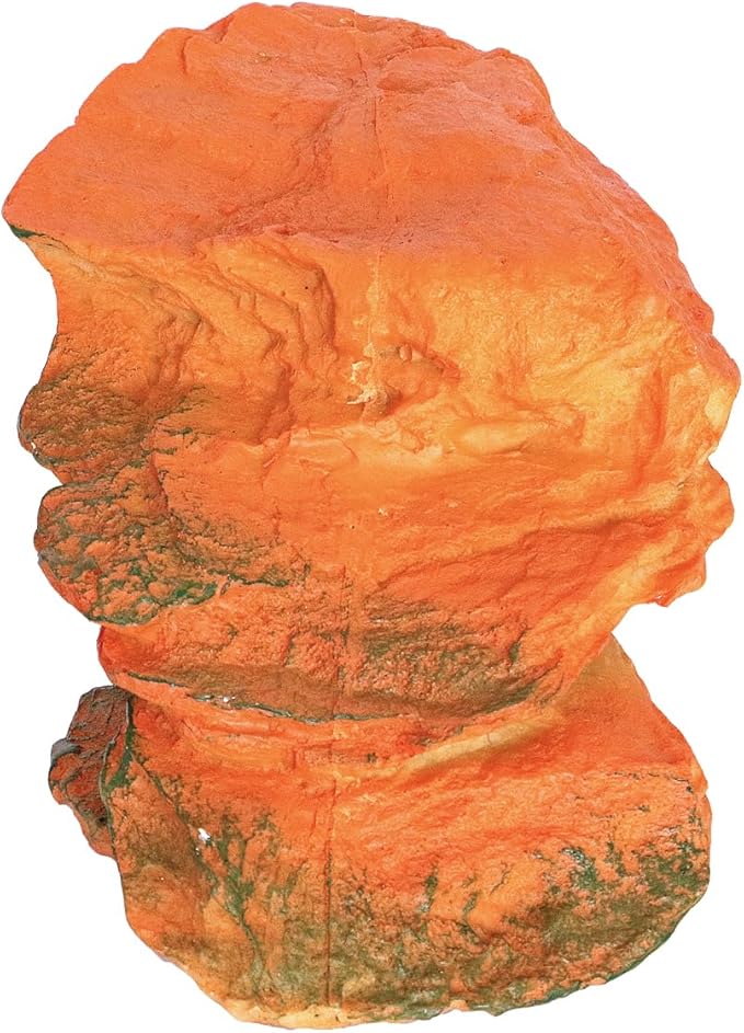 Reptile Rock Hide Cave Hiding Place, Rock Basking Platform,Great for Lizards,Snakes,Turtles,Geckos,Frogs,Amphibians,Small Animals - Lagrge Size(Yellow-Orange)