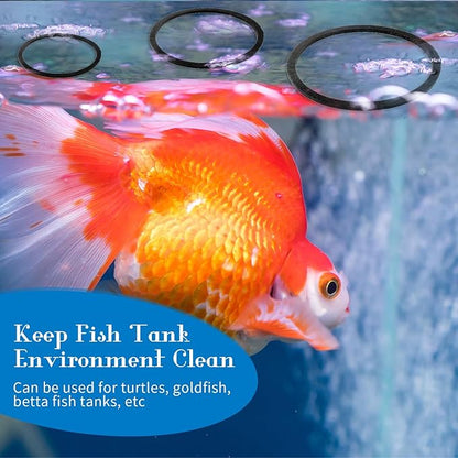 5Pcs Fish Feeding Ring, 5 Sizes Aquarium Feeding Ring for Fish Tank, Round EVA Floating Plant Corral/Aquarium Fish Feeder Ring Filter Out Floating Plants Accessories (Black)