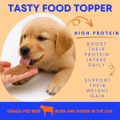 Beef Liver Food Toppers for Dogs & Cats - 100% Natural, High Protein Dog Seasoning for Food, Meal Topper & Appetite Stimulant for Picky Eaters, Liver & Lung Weight Gain for All Breed & Sizes