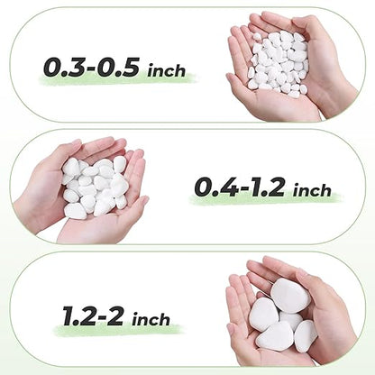 SIDONG 5 LB White River Rocks, 0.3-0.5 Inches Matte Pebbles for Indoor Plants, Aquarium Rocks Used in Fish Tank, Decorative Stones for Plants, Vases, Home Décor, Crafting, Garden Landscaping