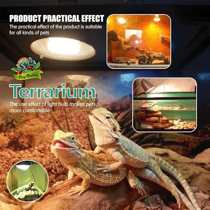2 Pack Reptile Heating Bulb 75W with Sticked Digital Thermometer for Reptiles and Amphibians Gecko,Turtles,Chameleon,Lizard,Python,Ceratophrys