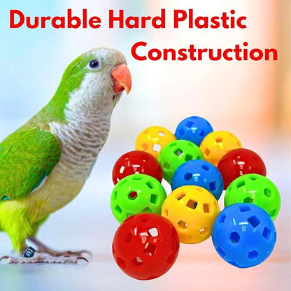 Bonka Bird Toys 1492 PK12 Mini Hard Plastic Balls, 3/4" Diameter, Durable Non-Toxic Material for Small to Medium Bird Breeds, Vibrant Colors, Ideal for DIY Bird Toys and Interactive Playtime