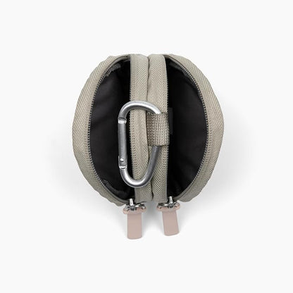 Snackpack Double Insulated Dog Treat Pouch - Holds 1.5 Cups - Dog Training and Walks Snack Bag, Two Pockets for Dry or Wet Treats, Attaches to Leash, Belt, or Bag - Sand