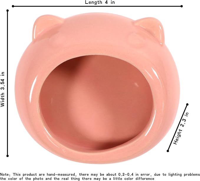 Ceramic Small Pet Hamster Food Bowl Guinea Pig Food Bowls Hamsters Water Bowl Ferret Chinchillas Squirrels Hedgehog Accessories Reptiles Hamster Accessories for Cages (Pink)