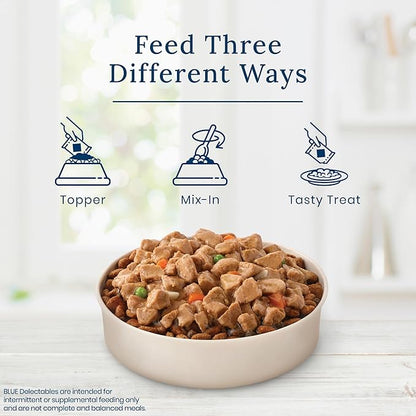 Blue Buffalo Delectables Natural Wet Dog Food Topper, Turkey Dinner 3oz (Pack of 24)