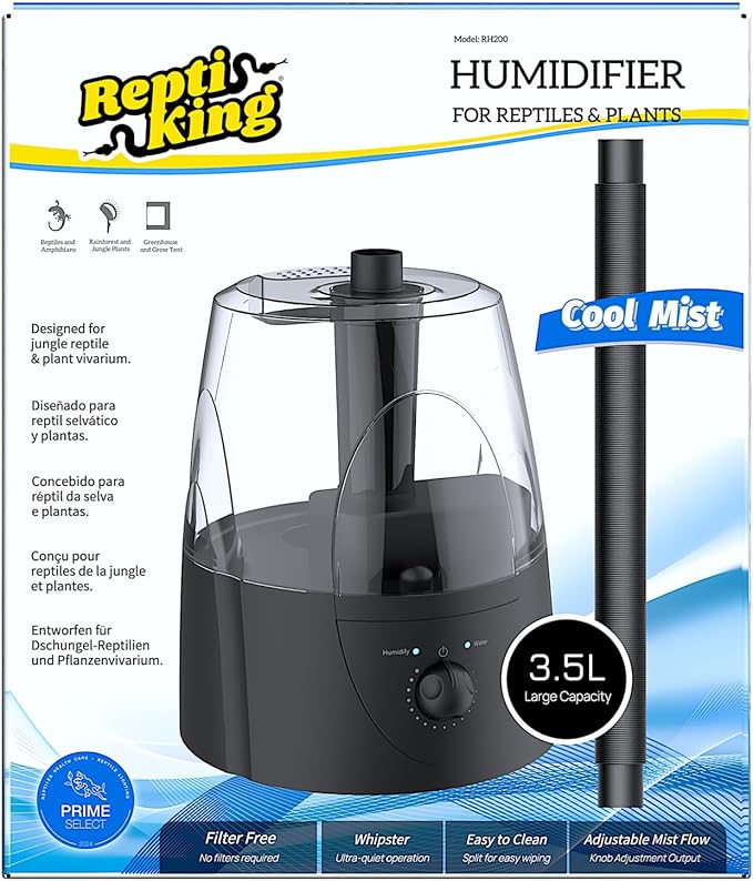 Reptile Fogger, Terrarium Humidifier, Plant Humidifier, Fog Machine Mister for Reptiles and Plants Vivarium, 3.5L Large Capacity, Ideal for Reptiles/Amphibians/Grow Room/Grow Tent Humidifiers