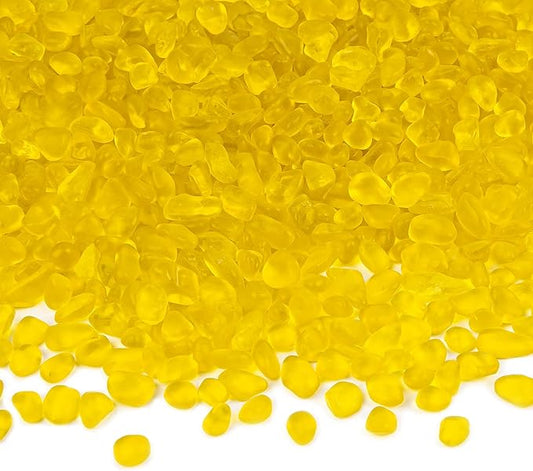 QEQEKAKA Sea Glass Stones for Crafts About 1LB (405g/14.28oz) Yellow Glass Pebbles Gemstones Bulk for Aquarium Rocks Fish Tank Gravel Filler for Vases Centerpieces