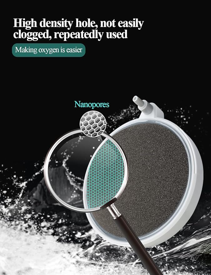 Aquarium Air Stone Fish Tank Bubbler Small Nano Air Bubble Stone Super-High Dissolved Oxygen Diffuser Makes Super Tiny Bubbles 3.2 Inch Airstones