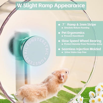 Super Silent Hamster Wheel 10.4 Inch, Magnetic Large Rat Wheel for Chinchilla, Gerbil, Guinea Pig, Cat, Mouse, Sugar Glider and Dwarf, Syrian Hamster Accessories (Salt Blue)