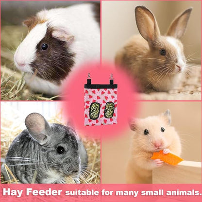 DZWLKJ Guinea Pig Hay Feeder, 600D Polyester, Watermelon, Rabbit Hay Feeder Bag, Guinea Pig, Chinchilla, Hamsters, Small Pets, 1 Pack, Foldable, Lightweight