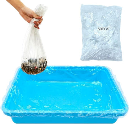 Disposable Small Animal Cage Liners, 50 PCS Rabbit litter box Liners Pet Tray Film Liner Small Animal Litter Pan Bags Pet Toilet film Cover for Bunny Bird Chinchilla Hedgehog Hamster Ferret (23 in)