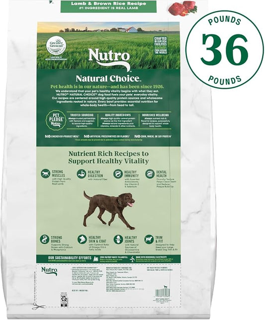 Nutro Natural Choice Adult Large Breed Dry Dog Food, Lamb and Brown Rice Recipe, 36 lbs.