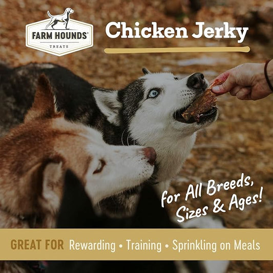 Farm Hounds - Chicken Jerky - Premium Natural Jerky for Dogs - 100% Humanely Raised Chicken - Break-to-Size - Great for Training & Treats - No Added Fillers - Made in USA - 3.5 oz -2 Pack