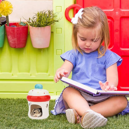 Hypeety Dwarf Hamster Hideout Adorable Cartoon Shape Hamster House Chinchilla Mini Hut Small Animal Ceramic Hideout Cave (Bottle)