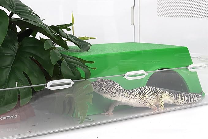 Snake Hide, Leopard Gecko Tank Accessories for Reptile Ball Python Crested Gecko Lizard Bearded Dragon - GreenHideXL