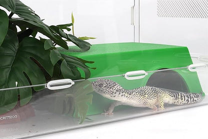 Snake Hide, Leopard Gecko Tank Accessories for Reptile Ball Python Crested Gecko Lizard Bearded Dragon - GreenHideXL