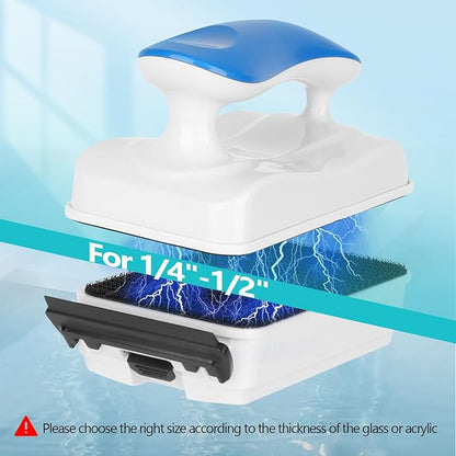 AQQA Aquarium Magnet Glass Cleaner,Dolphin Series-Fish Tank Algae Scraper Brush Cleaner for Glass or Acrylic,2 Detachable Blades Floating Cleaning Tool For1/4-1/2 Thickness