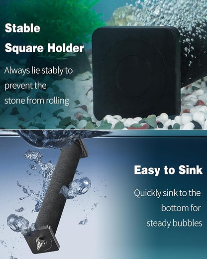 Pawfly Aquarium Air Stone 12 Inch Fish Tank Air Stone Bubbler Cylindrical Bubble Release Tool Oxygen Diffuser for Large Fish Tank Air Pump Outdoor Garden Pond and DWC System, 2 Pack