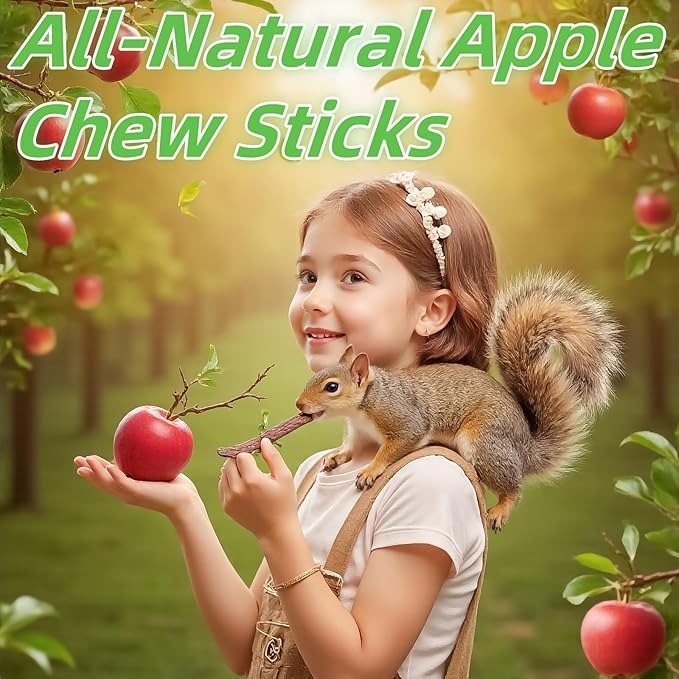 Rabbit Toys 142g/5.0oz Bunny Chew Treats Timothy Hay Sweet Bamboo Snack Guinea Pig Molar Branch Toy Apple Stick Alfalfa Food for Cleaning Teeth Grinding Dental for Hamster Squirrel Chinchilla